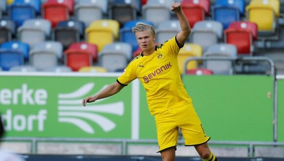 Erling Haaland anotó el gol del triunfo del Borussia Dortmund en su visita a Fortuna Dusseldorf. (Foto: Reuters)