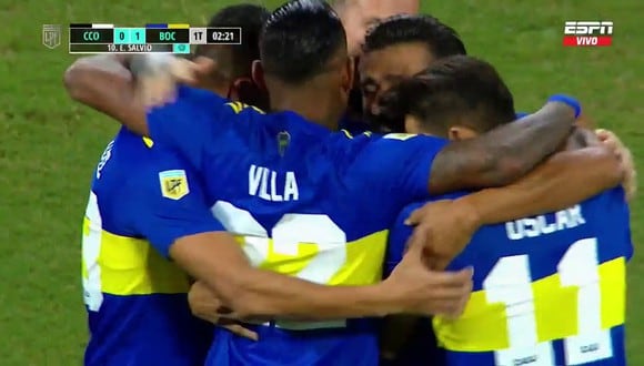 Eduardo Salvio anotó el 1-0 de Boca vs. Central Córdoba por la Liga Profesional. (Foto: ESPN)