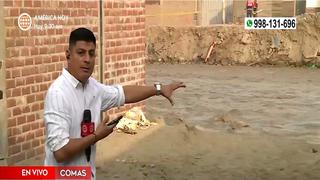 Comas: Periodista se queda atrapado cuando cubría colapso de viviendas por el Río Chillón