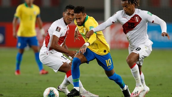 Con goles de André Carrillo y Renato Tapia, Perú perdió ante Brasil por la segunda fecha de las Eliminatorias Qatar 2022. (Foto: AFP)