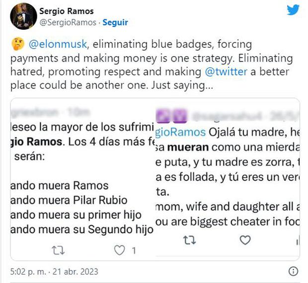 Los insultos y amenazas que recibe Sergio Ramos.