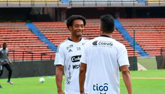 Juan Cuadrado entrenó con Independiente Medellín en el Atanasio Girardot. (Foto: DIM)