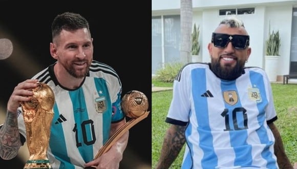 Arturo Vidal estuvo alentando a Argentina en la final del Mundial ante Francia. (Foto: Instagram / Getty Images)