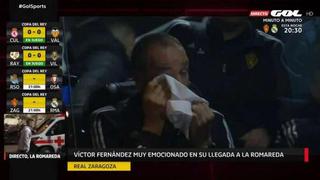 No aguantó la emoción: el llanto del DT del Zaragoza al ver el estadio lleno para enfrentar al Real Madrid por Copa del Rey