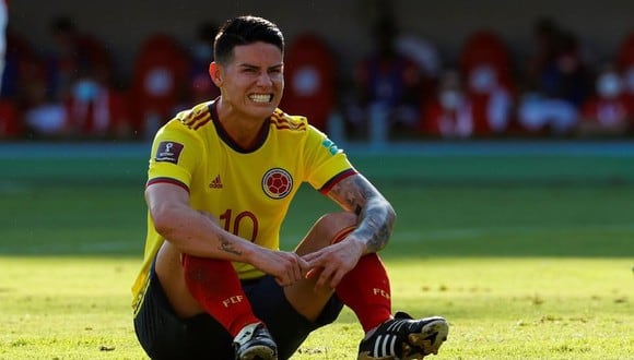 James Rodríguez sería baja de último momento en el Colombia vs. Argentina en Córdoba por Eliminatorias Qatar 2022. (Foto: EFE)