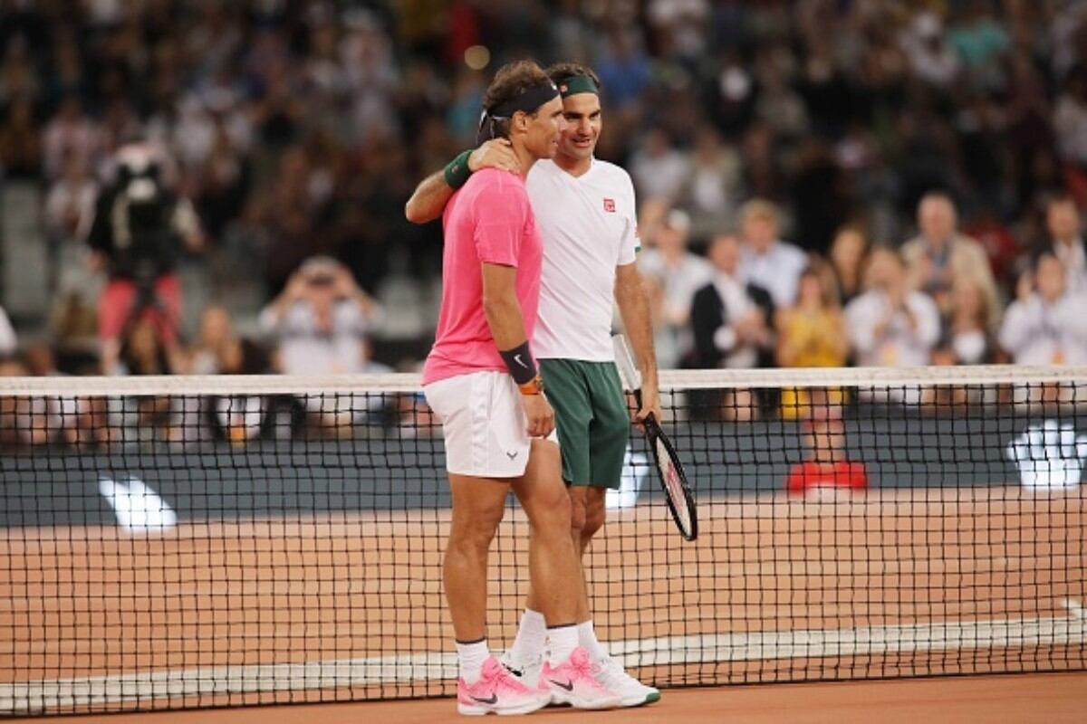 Rafael Nadal y Roger Federer en un partido benéfico, disputado en febrero en Sudáfrica. (Foto: Getty Images)