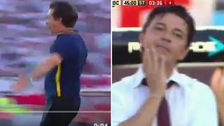 El descontrol de Barros Schelotto: el festejo en la cara de Gallardo tras gol de Boca