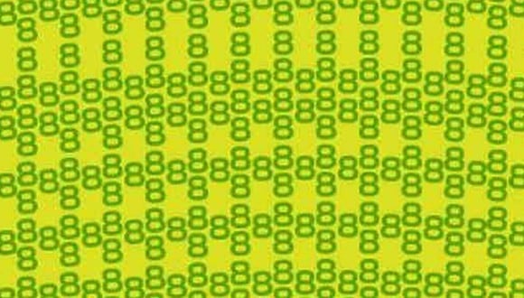 En esta imagen, cuyo fondo es de color verde, hay muchos números 8. Entre ellos está el 0. (Foto: MDZ Online)