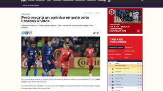 Perú empató 1-1 con Estados Unidos: así informó la prensa internacional sobre el amistoso [FOTOS]