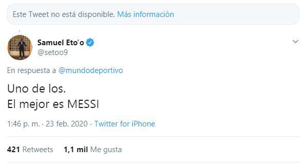 (Twitter Samuel Eto’o)