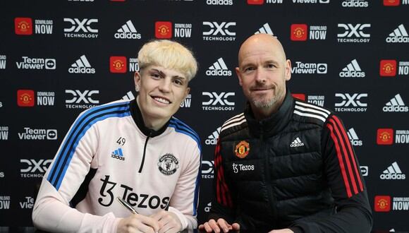 Alejandro Garnacho ha renovado con el Manchester United hasta el 30 de junio de 2028. (Foto: MUFC)