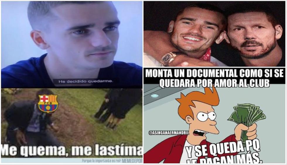 Los mejores memes de la decisión de Griezmann de quedarse en Atlético de Madrid. (Difusión / Memeportes)