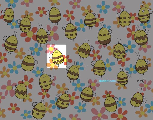 Solución: aquí se ubica la abeja diferente al resto de esta prueba visual que pocos logran resolver. (Foto: Dudolf)