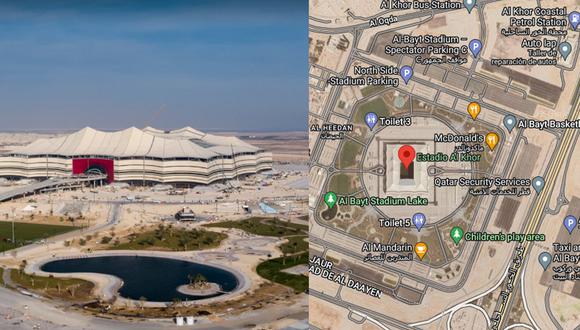 ¿Quieres ver el estadio donde jugarán Qatar vs Ecuador en el partido inaugural? Así se aprecia en Google Maps. (Foto: Google)