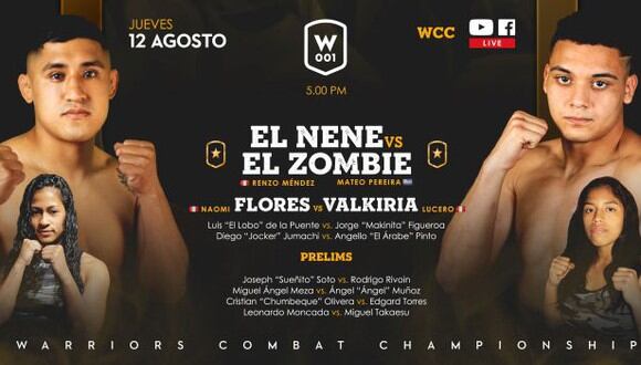 Warriors Combat Championship realizará su primer evento este 12 de agosto. (Difusión)