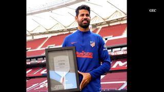 Diego Costa recibe placa conmemorativa tras cumplir 200 partidos oficiales como colchonero