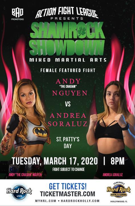 Afiche oficial de la pelea de la peruana Andrea Soraluz. (Action Fight League)