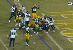 ¡La luchó para anotar! Aaron Jones de los Packers le marcó a los Seahawks el segundo 'Touchdown’ de la noche [VIDEO]