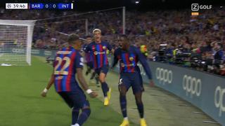 Solo tuvo que empujarla: gol de Dembelé para el 1-0 de Barcelona vs. Inter en Champions [VIDEO]