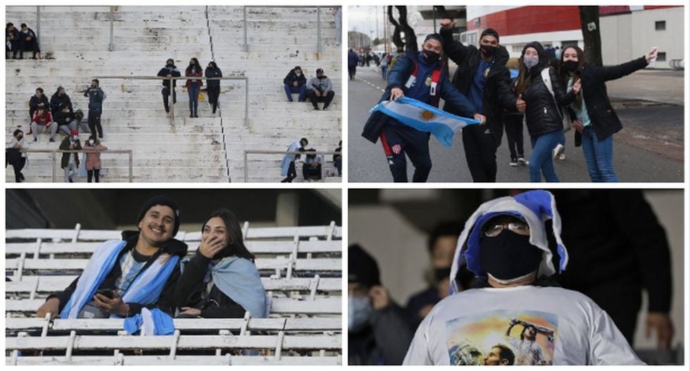 Los hinchas ya se hacen presentes en el Estadio Monumental de Buenos Aires. (Foto: AFP)