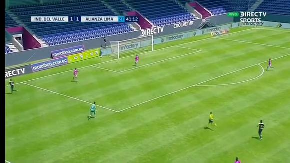 El gol de Goicochea en el Alianza Lima vs. Independiente del Valle (Fuente: DirecTV Sports)