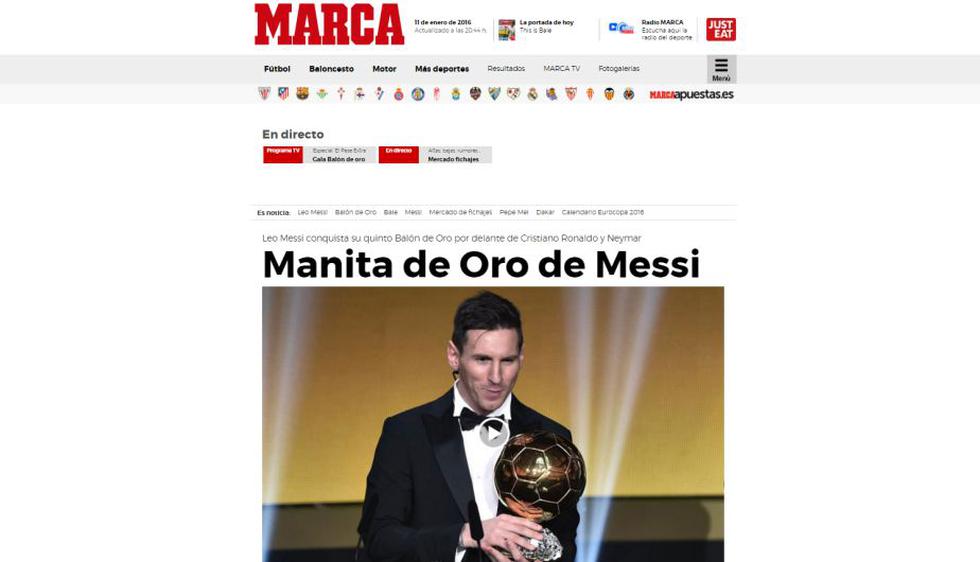 Así reaccionan los medios en el mundo con el Balón de Oro de Messi.