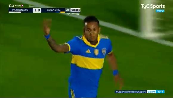 Sebastián Villa anotó el empate de Boca Juniors vs. Patronato. (Foto: Captura)