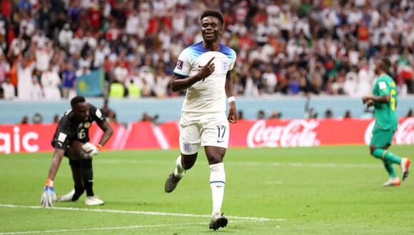 Bukayo Saka marcó el 3-0 de Inglaterra sobre Senegal. (Foto: Getty Images)