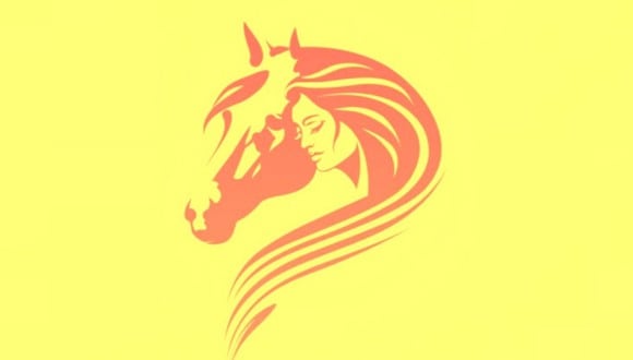 En esta imagen, cuyo fondo es de color amarillo, se aprecia el dibujo de un caballo y el de una mujer. (Foto: MDZ Online)