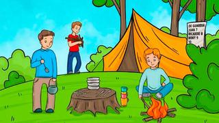 Solo los ‘eruditos’ lo logran: encuentra el gravísimo error en la imagen viral del camping entre amigos