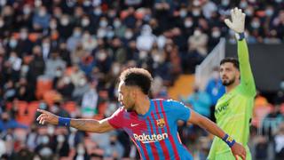 Aubameyang anotó su primer golazo como culé: el 1-0 en Barcelona vs. Valencia [VIDEO]
