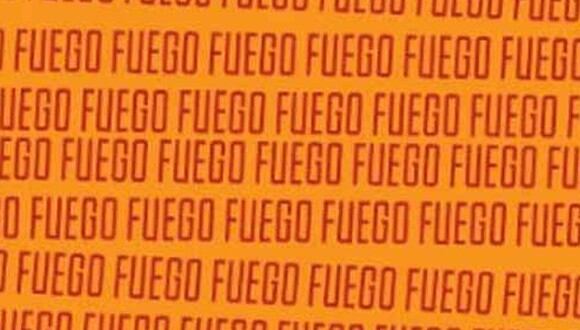 En esta imagen, cuyo fondo es de color naranja, abundan las palabras ‘FUEGO’. Entre ellas está el término ‘RUEGO’. (Foto: MDZ Online)