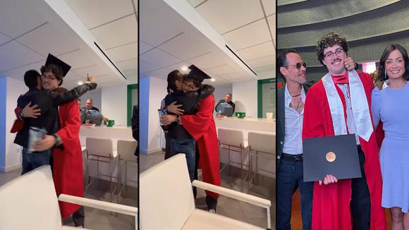 El emotivo abrazo de Marc Anthony con su hijo recién graduado: “¡No podría estar más orgulloso!”
