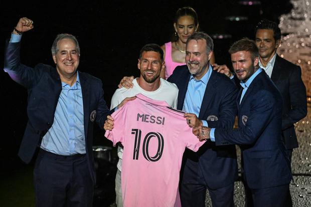 El Inter Miami festejó por todo lo alto la llegada de Lionel Messi durante su presentación oficial. (Foto: AFP)
