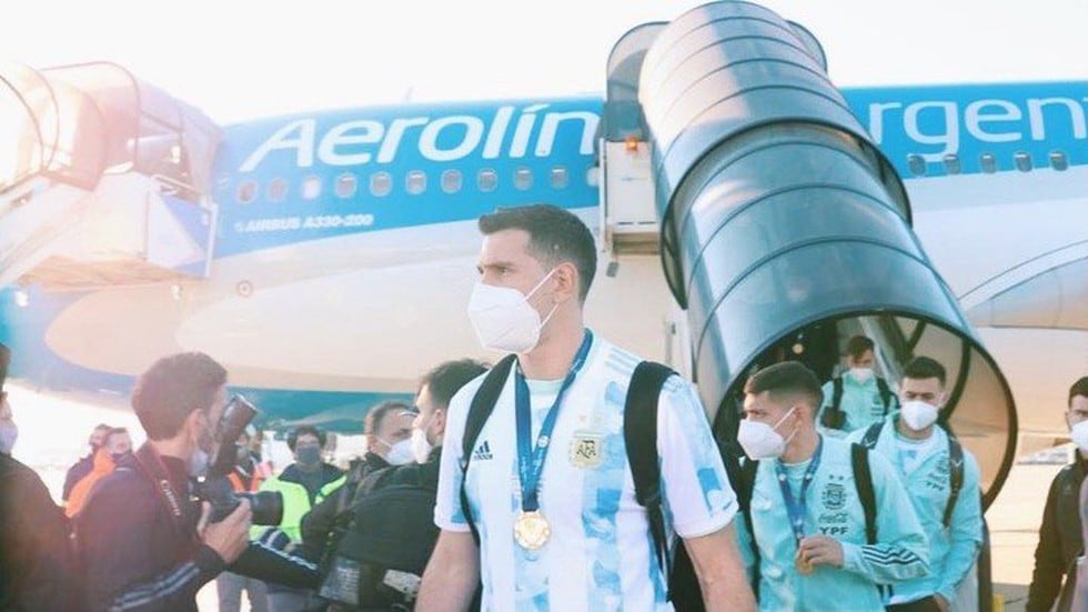 Argentina aterrizó luego de ganar la Copa América