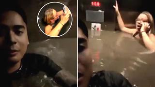 Video viral: Amigos se quedan atrapados y ascensor se empieza a inundar