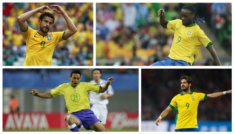 Los '9' que no estuvieron a la altura con la selección de Brasil.