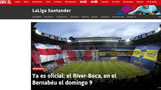 ¡Locura total! Así informó la prensa española sobre la nueva sede del River-Boca por Libertadores