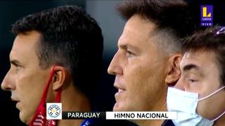 Compromiso total del ‘Toto’: así cantó Berizzo el Himno Nacional de Paraguay en duelo por Eliminatorias Qatar 2022 [VIDEO]