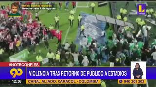 Hinchas del Santa Fe y Atlético Nacional protagonizan lamentable enfrentamiento en El Campín