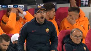 Será para la próxima: la curiosa reacción del técnico de la Roma tras el quinto gol del Liverpool