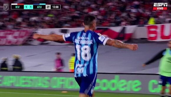 Ruíz Rodríguez anotó el gol del empate del partido entre River Plate y Atlético Tucumán. (Foto: ESPN)