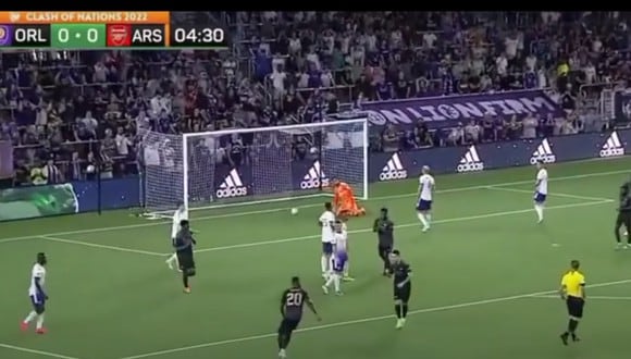Gallese no pudo controlarlo: gol de Martinelli tras desvío en la defensa en Arsenal vs. Orlando City. (Foto: Youtube)
