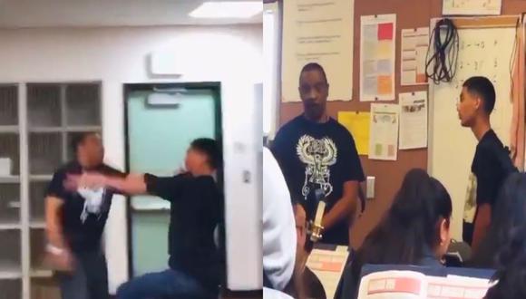 El maestro de 64 años pidió al adolescente que abandone el aula, pero este no solo se negó, también insultó al docente. (Foto: @EmmaRincon/Twitter)