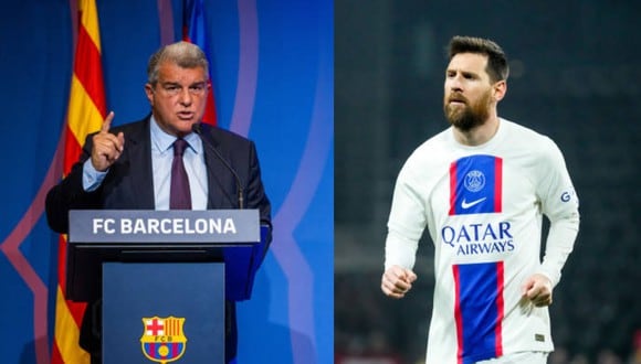 Joan Laporta habló sobre regreso de Messi a Barcelona. (Composición / Getty Images)