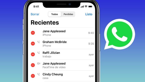 WhatsApp | Te enseñamos cómo deshacerte del historial de llamadas desde tu celular. (Foto: composición Mag / Apple)