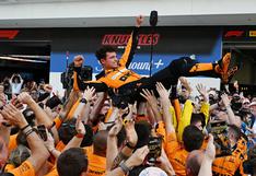 Lando Norris celebra por primera vez en la F1: ganó el GP de Miami