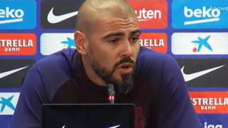 ¿Qué clase de 'Nostradamus es este? Victor Valdés broméo en su presentación con que "quizás lo despidan"