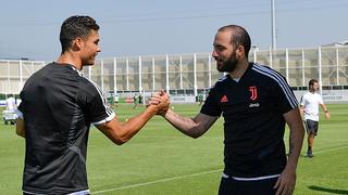 Y un día se juntaron: Gonzalo Higuaín se reunión con Cristiano Ronaldo en el entrenamiento de Juventus