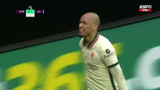 Nadie lo tomó en el área: Fabinho marcó el 1-0 en Liverpool vs. Burnley por Premier League [VIDEO]